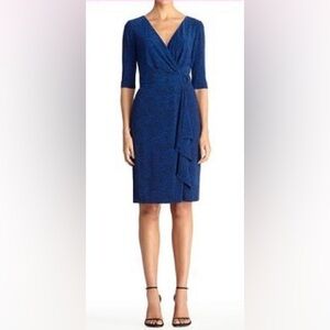 Jones New York  Wrap Dress Animal print Blue Black size 6